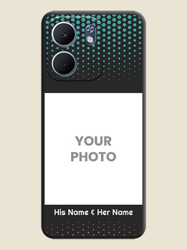 Custom Faded Dots with Grunge Photo Frame and Text On Space Black Custom Soft Matte Mobile Back Cover - Oppo A5x 5G - alternate view