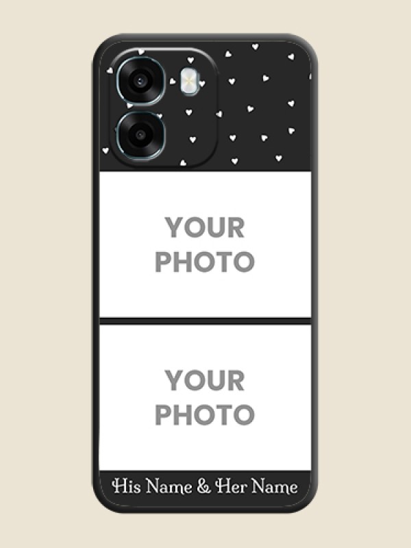 Custom Miniature Love Symbols with Name On Space Black Custom Soft Matte Mobile Back Cover - Oppo A6 5G - alternate view