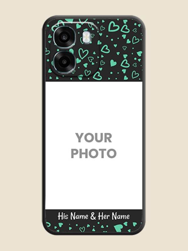 Custom Sea Green Indefinite Love Pattern on Photo On Space Black Custom Soft Matte Mobile Back Cover - Oppo A6 5G - alternate view