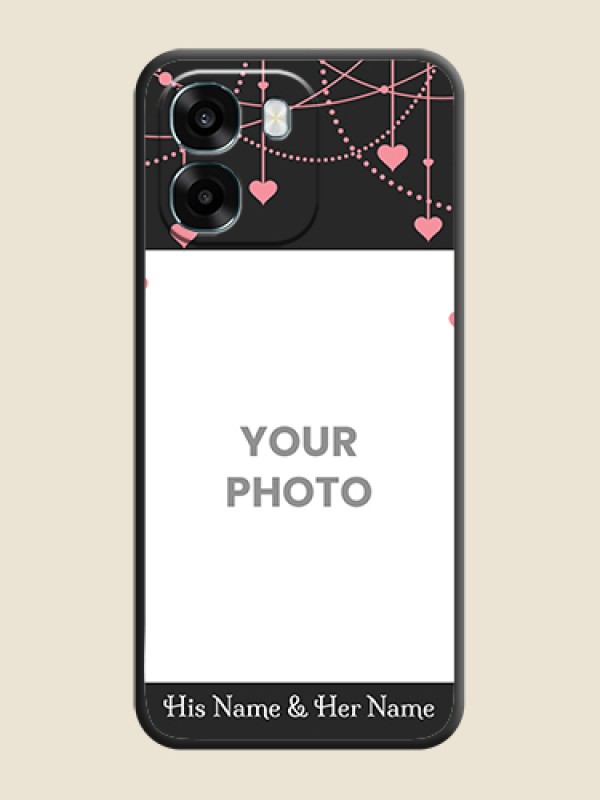 Custom Pink Love Hangings with Text On Space Black Custom Soft Matte Mobile Back Cover - Oppo A6 5G - alternate view
