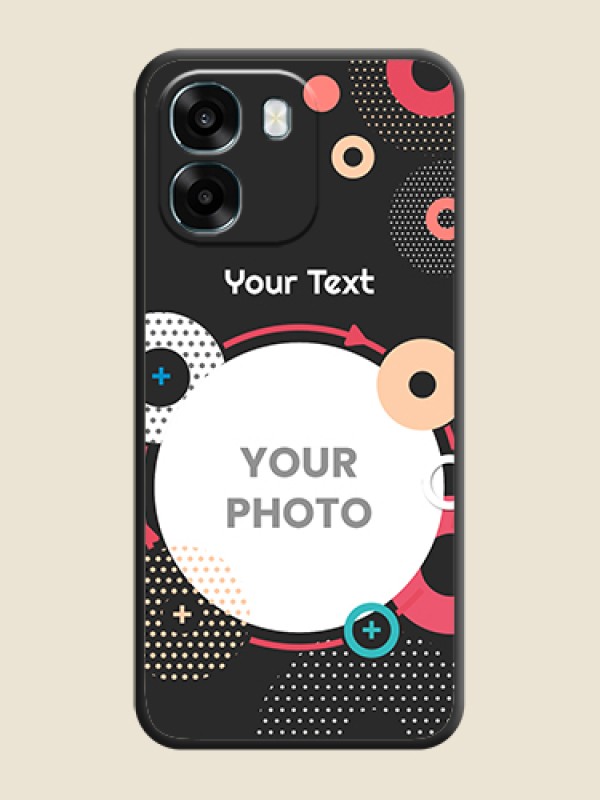 Custom Multicoloured Round Image On Space Black Custom Soft Matte Mobile Back Cover - Oppo A6 5G - alternate view