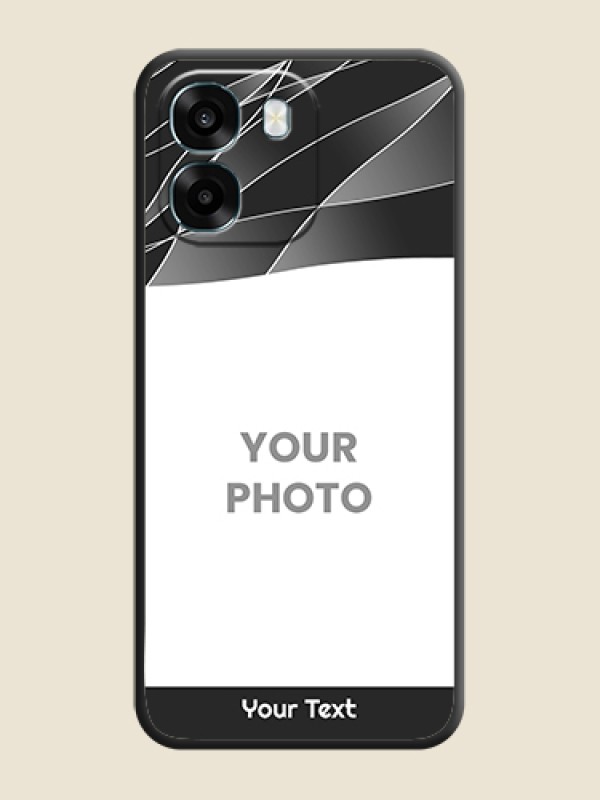 Custom Mixed Wave Lines on Photo On Space Black Custom Soft Matte Mobile Back Cover - Oppo A6 5G - alternate view