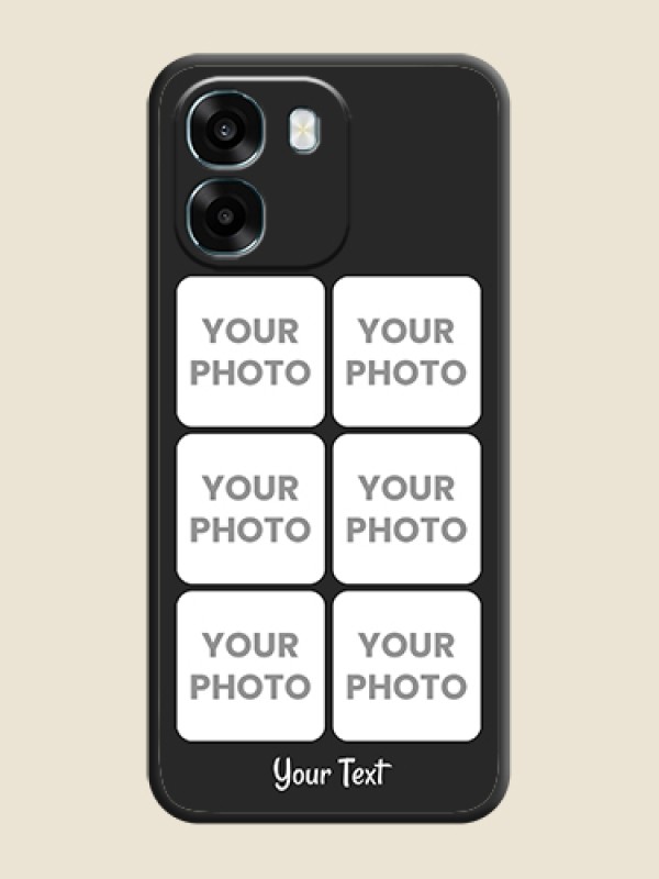 Custom Floral Art with 6 Image Holder on Photo On Space Black Custom Soft Matte Mobile Back Cover - Oppo A6 5G - alternate view