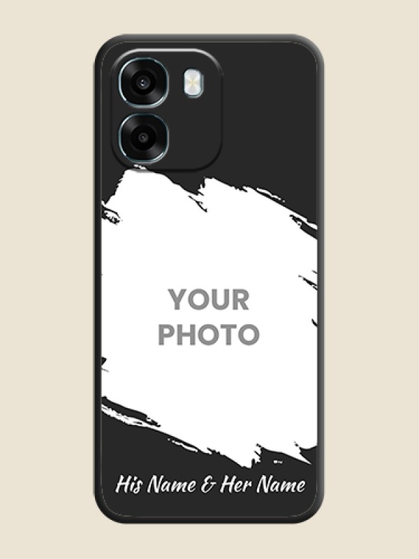 Custom Grunge Brush Strokes on Photo On Space Black Custom Soft Matte Mobile Back Cover - Oppo A6 5G - alternate view