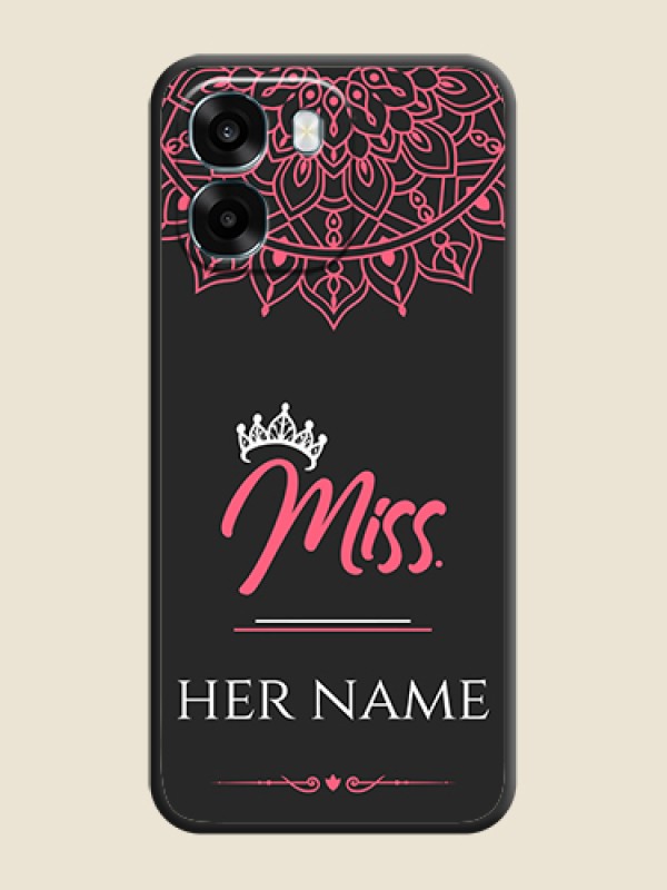 Custom Mrs Name with Floral Design On Space Black Custom Soft Matte Mobile Back Cover - Oppo A6 5G - alternate view