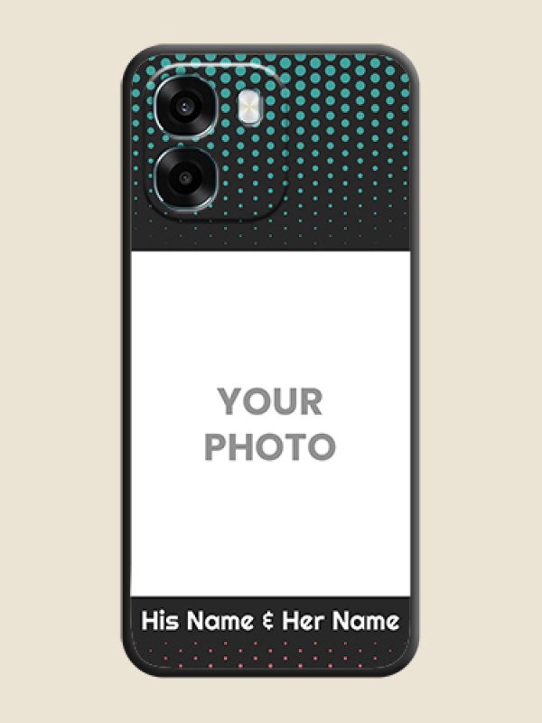 Custom Faded Dots with Grunge Photo Frame and Text On Space Black Custom Soft Matte Mobile Back Cover - Oppo A6 5G - alternate view