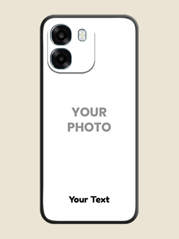 Custom Full Single Pic Upload With Text On Space Black Custom Soft Matte Mobile Back Cover - Oppo A6 5G - alternate view