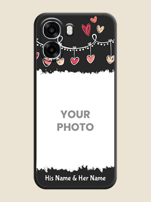 Custom Pink Love Hangings with Name On Space Black Custom Soft Matte Mobile Back Cover - Oppo A6s 5G - alternate view