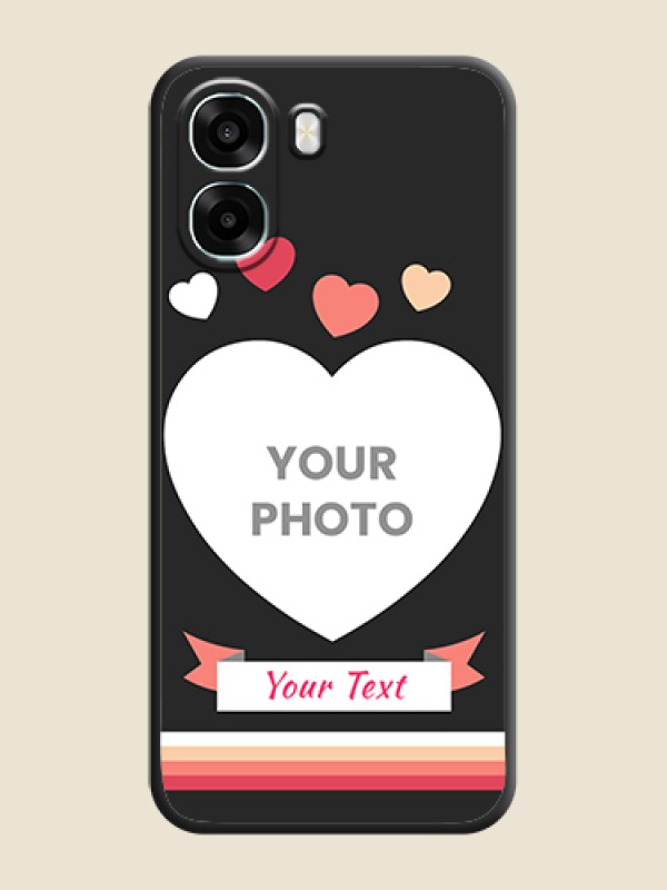 Custom Love Shaped Photo with Colorful Stripes On Space Black Custom Soft Matte Mobile Back Cover - Oppo A6s 5G - alternate view