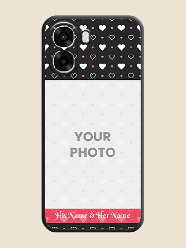 Custom White Color Love Symbols with Text Design on Photo On Space Black Custom Soft Matte Mobile Back Cover - Oppo A6s 5G - alternate view