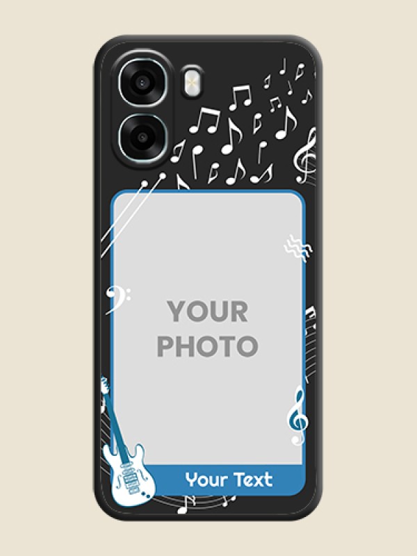 Custom Musical Theme Design with Text on Photo On Space Black Custom Soft Matte Mobile Back Cover - Oppo A6s 5G - alternate view