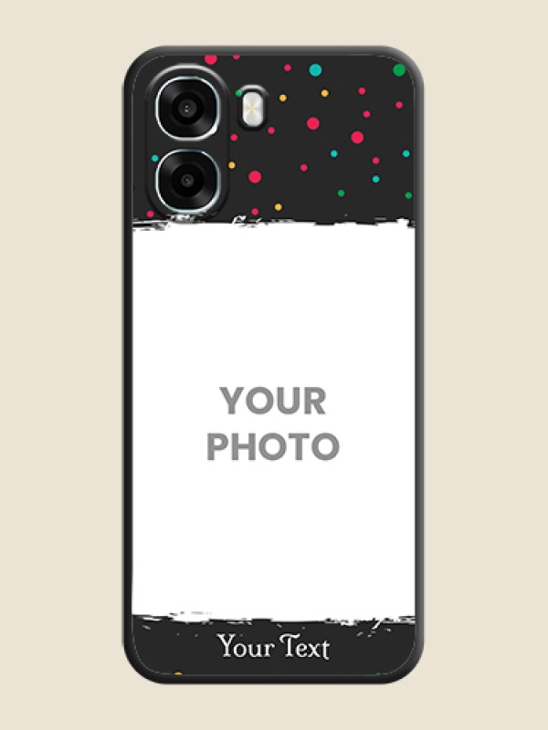 Custom Multicolor Dotted Pattern with Text On Space Black Custom Soft Matte Mobile Back Cover - Oppo A6s 5G - alternate view
