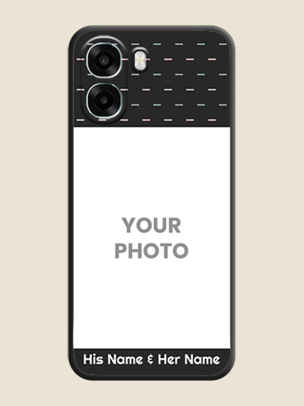 Custom Line Pattern Design with Text On Space Black Custom Soft Matte Mobile Back Cover - Oppo A6s 5G - alternate view