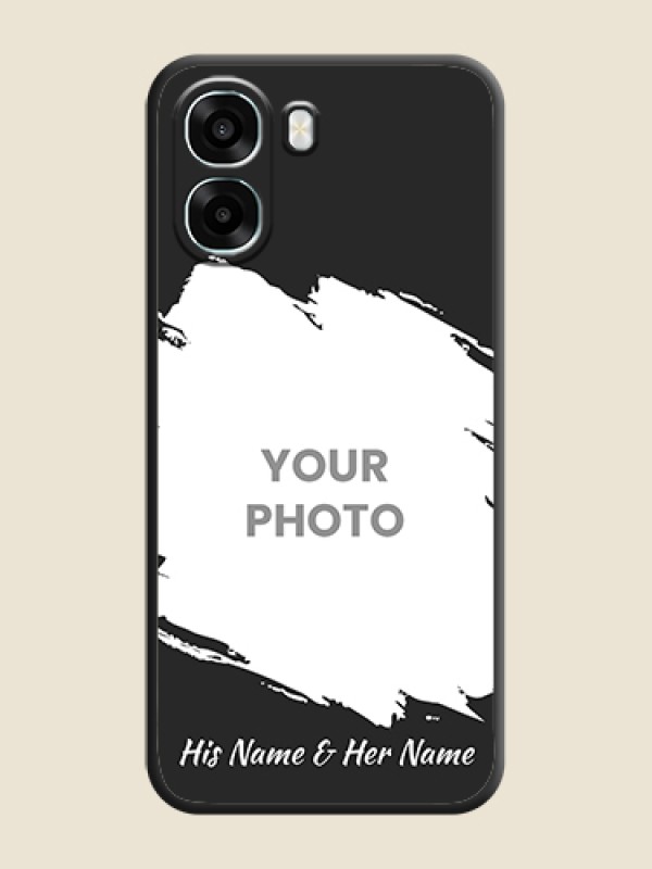 Custom Grunge Brush Strokes on Photo On Space Black Custom Soft Matte Mobile Back Cover - Oppo A6s 5G - alternate view