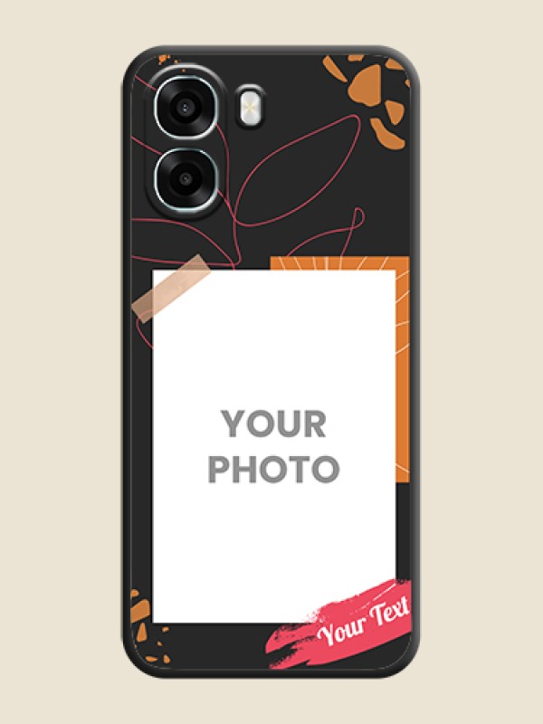 Custom Orange Photo Frame On Space Black Custom Soft Matte Mobile Back Cover - Oppo A6s 5G - alternate view