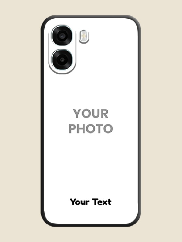 Custom Full Single Pic Upload With Text On Space Black Custom Soft Matte Mobile Back Cover - Oppo A6s 5G - alternate view