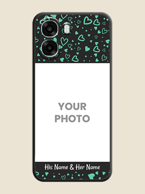 Custom Sea Green Indefinite Love Pattern on Photo On Space Black Custom Soft Matte Mobile Back Cover - Oppo A6x 4G - alternate view