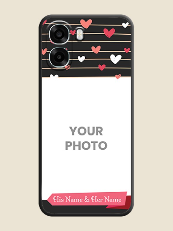 Custom Love Pattern with Name on Pink Ribbon on Photo On Space Black Custom Soft Matte Mobile Back Cover - Oppo A6x 4G - alternate view