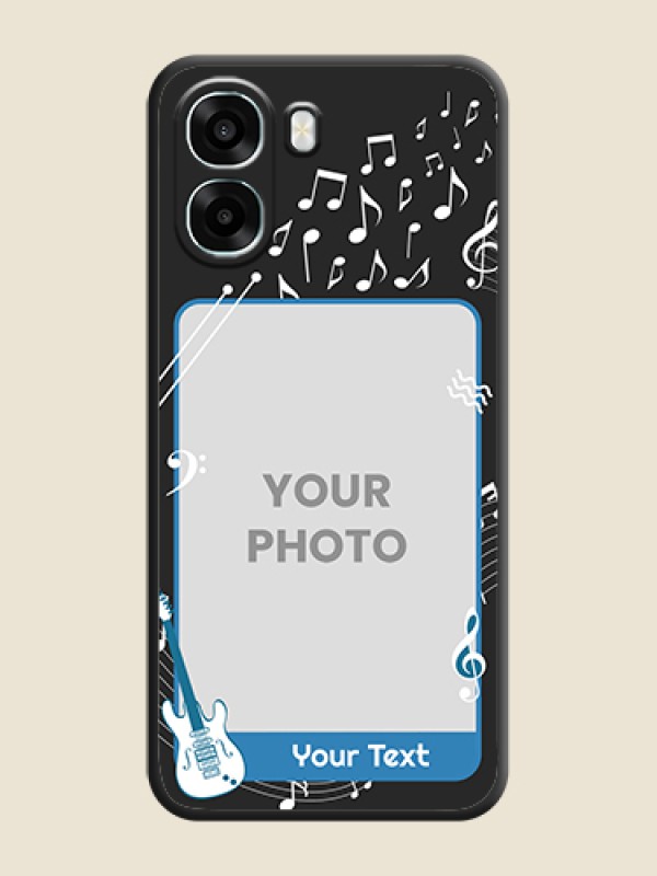 Custom Musical Theme Design with Text on Photo On Space Black Custom Soft Matte Mobile Back Cover - Oppo A6x 4G - alternate view
