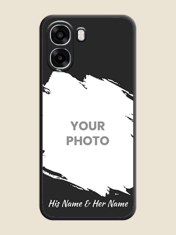 Custom Grunge Brush Strokes on Photo On Space Black Custom Soft Matte Mobile Back Cover - Oppo A6x 4G - alternate view
