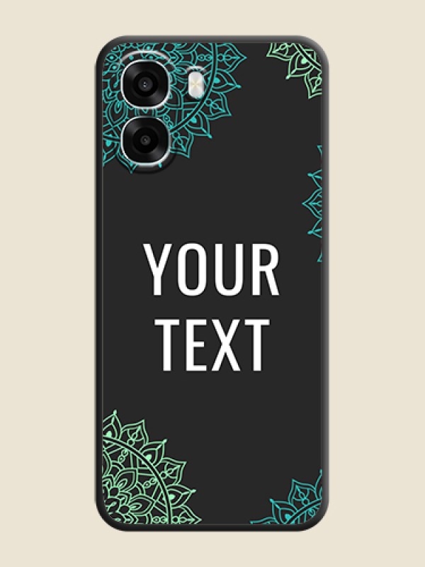 Custom Your Name with Floral Design On Space Black Custom Soft Matte Mobile Back Cover - Oppo A6x 4G - alternate view