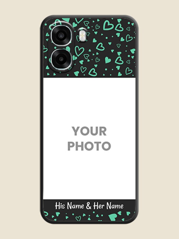 Custom Sea Green Indefinite Love Pattern on Photo On Space Black Custom Soft Matte Mobile Back Cover - Oppo A6x 5G - alternate view
