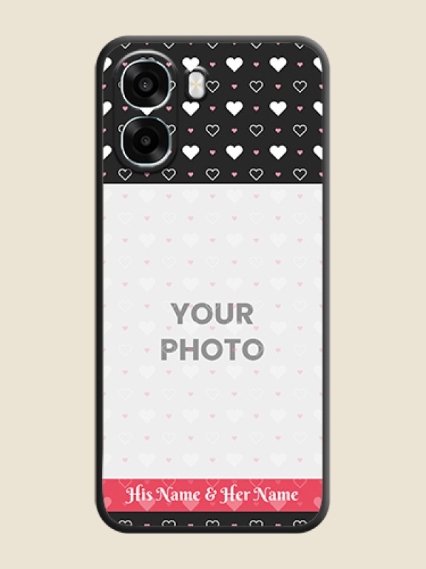 Custom White Color Love Symbols with Text Design on Photo On Space Black Custom Soft Matte Mobile Back Cover - Oppo A6x 5G - alternate view