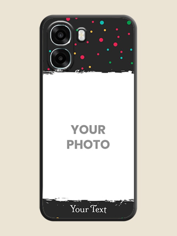 Custom Multicolor Dotted Pattern with Text On Space Black Custom Soft Matte Mobile Back Cover - Oppo A6x 5G - alternate view