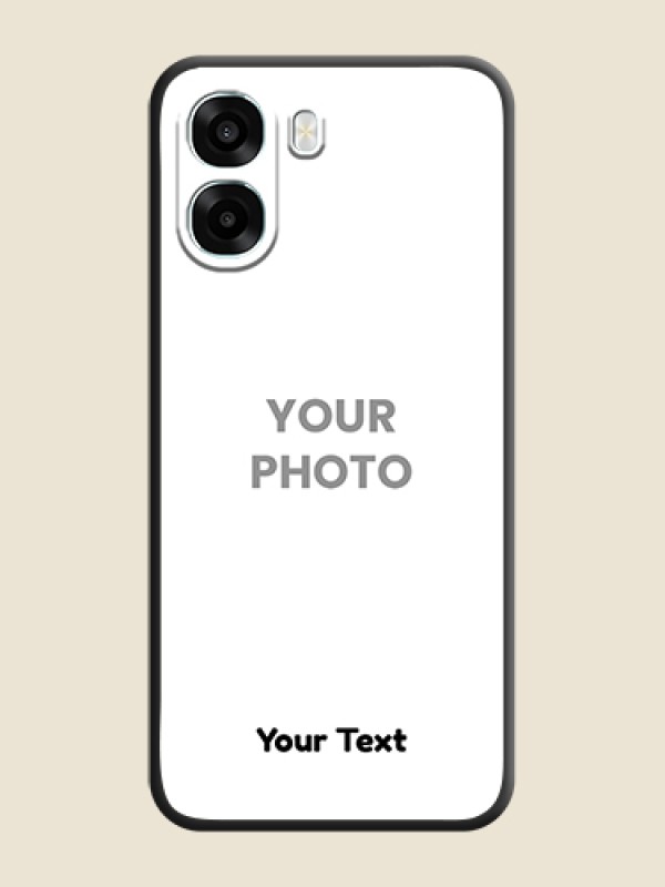 Custom Full Single Pic Upload With Text On Space Black Custom Soft Matte Mobile Back Cover - Oppo A6x 5G - alternate view