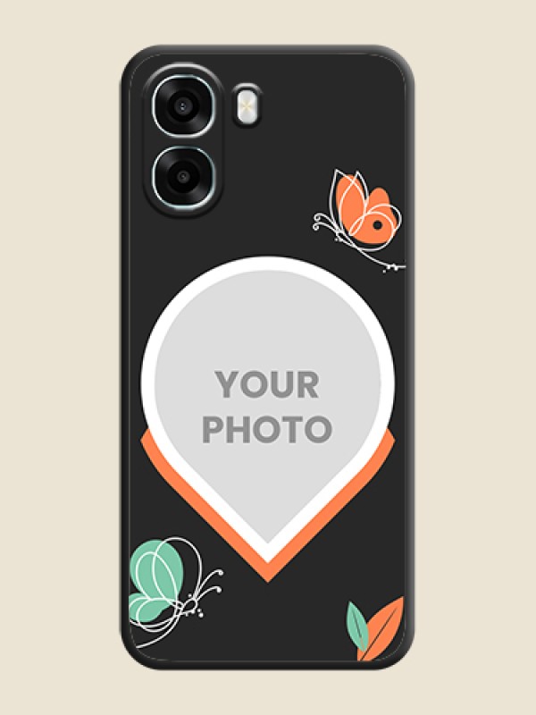 Custom Upload Pic With Simple Butterly Design On Space Black Custom Soft Matte Mobile Back Cover - Oppo A6x 5G - alternate view