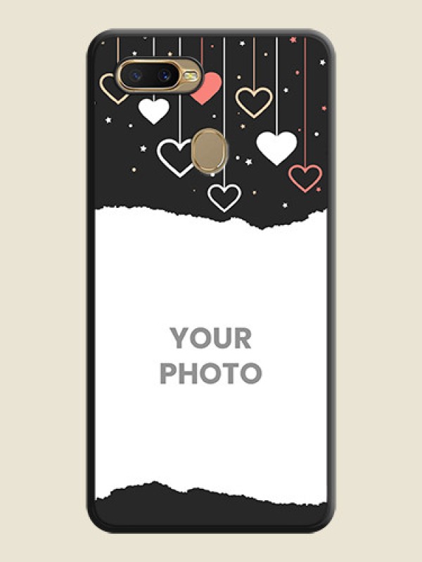 Custom Love Hangings with Splash Wave Picture on Space Black Custom Soft Matte Phone Back Cover - Oppo A7 - alternate view