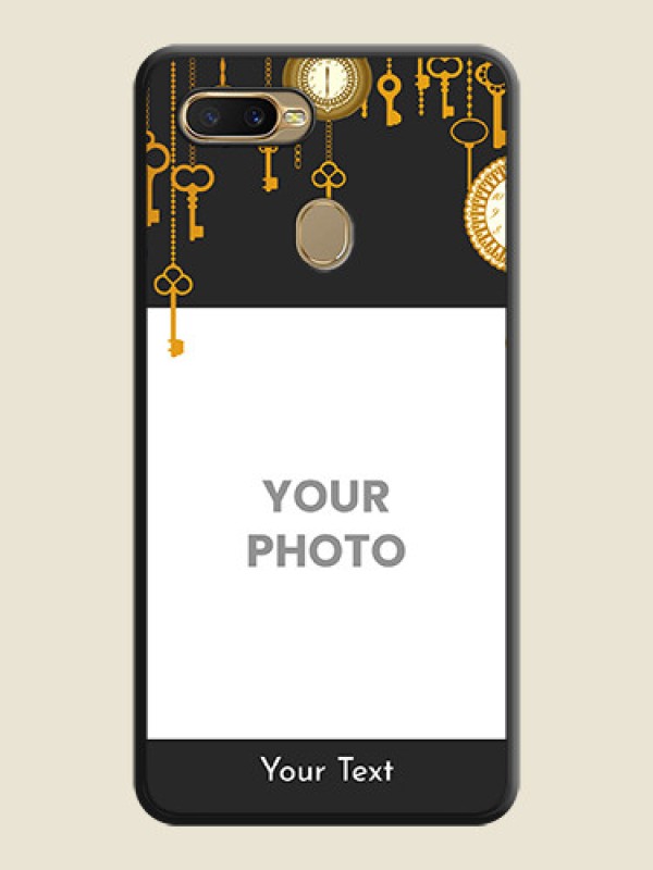 Custom Decorative Design with Text on Space Black Custom Soft Matte Back Cover - Oppo A7 - alternate view