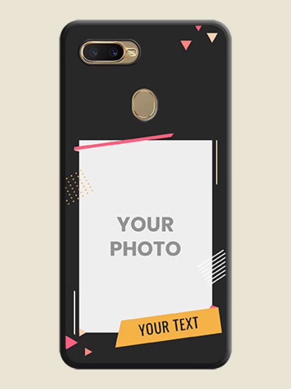 Custom Photo Frame with Triangle Small Dots on Photo on Space Black Soft Matte Back Cover - Oppo A7 - alternate view