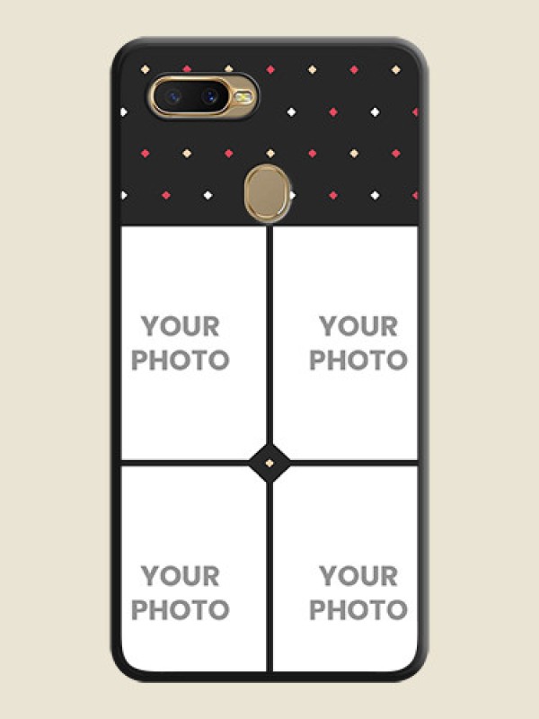 Custom Multicolor Dotted Pattern with 4 Image Holder on Space Black Custom Soft Matte Phone Cases - Oppo A7 - alternate view