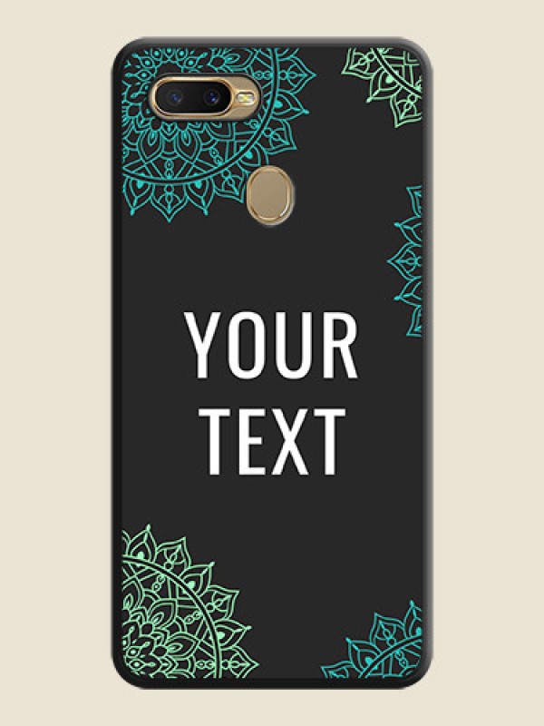 Custom Your Name with Floral Design on Space Black Custom Soft Matte Back Cover - Oppo A7 - alternate view