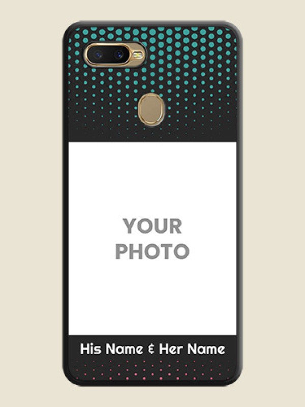 Custom Faded Dots with Grunge Photo Frame and Text on Space Black Custom Soft Matte Phone Cases - Oppo A7 - alternate view