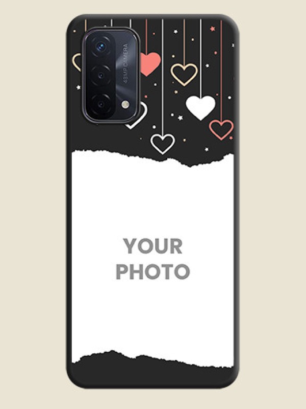 Custom Love Hangings with Splash Wave Picture on Space Black Custom Soft Matte Phone Back Cover - Oppo A74 5G - alternate view