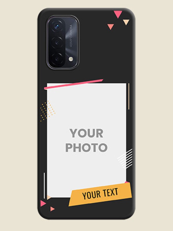 Custom Photo Frame with Triangle Small Dots on Photo on Space Black Soft Matte Back Cover - Oppo A74 5G - alternate view