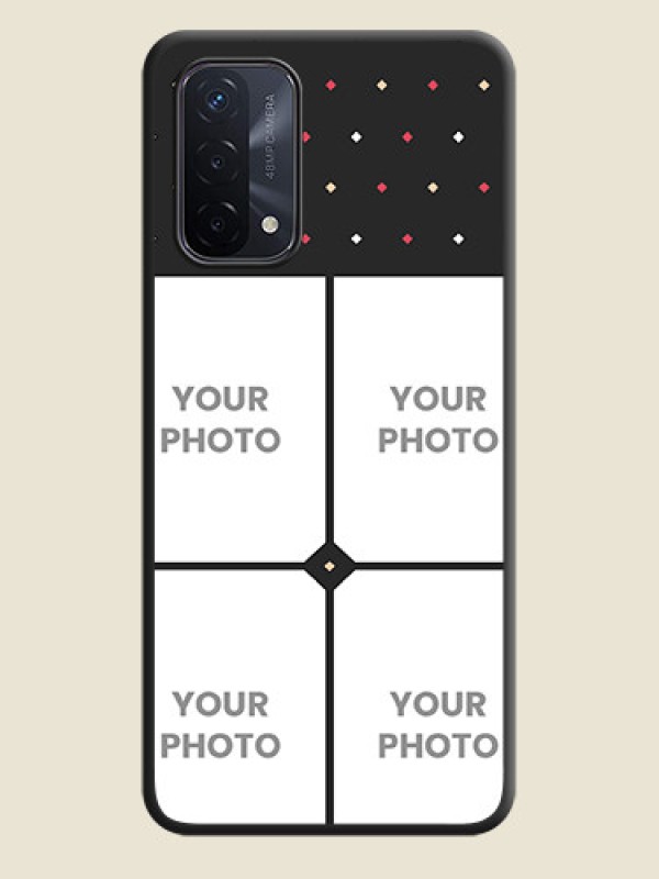 Custom Multicolor Dotted Pattern with 4 Image Holder on Space Black Custom Soft Matte Phone Cases - Oppo A74 5G - alternate view