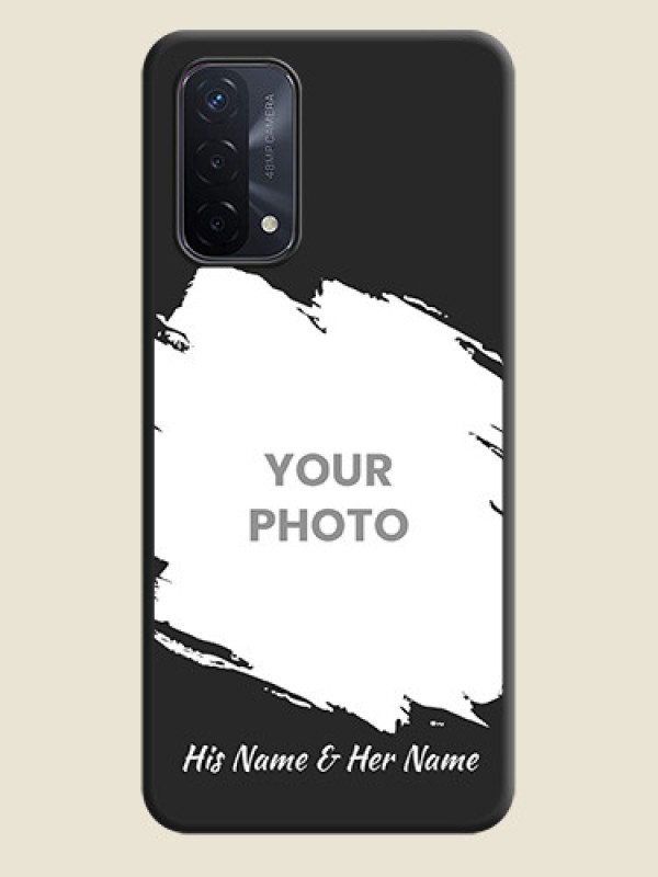Custom Grunge Brush Strokes on Photo on Space Black Soft Matte Back Cover - Oppo A74 5G - alternate view