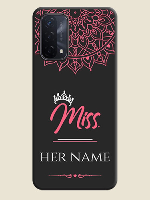 Custom Mrs Name with Floral Design on Space Black Personalized Soft Matte Phone Covers - Oppo A74 5G - alternate view