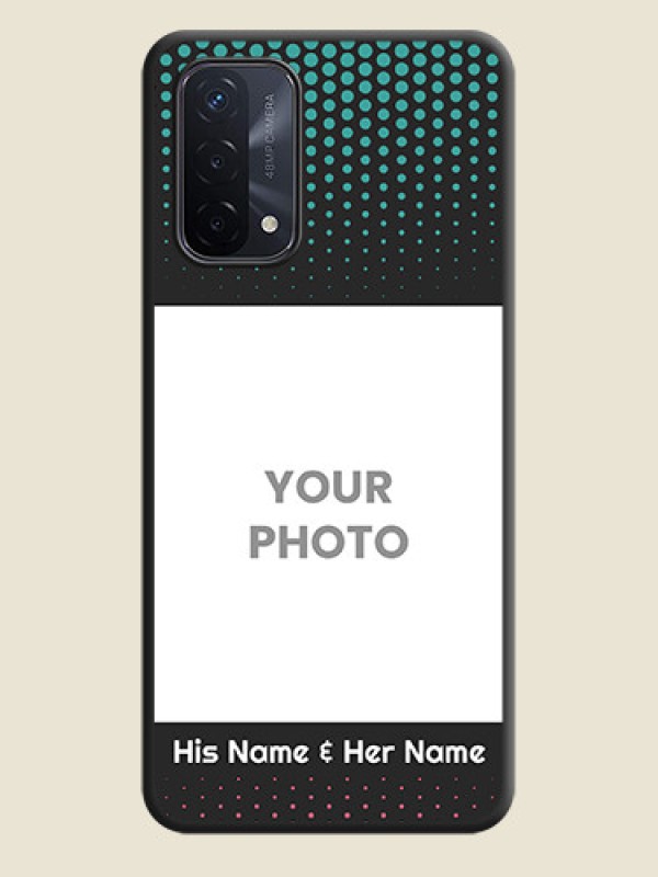 Custom Faded Dots with Grunge Photo Frame and Text on Space Black Custom Soft Matte Phone Cases - Oppo A74 5G - alternate view