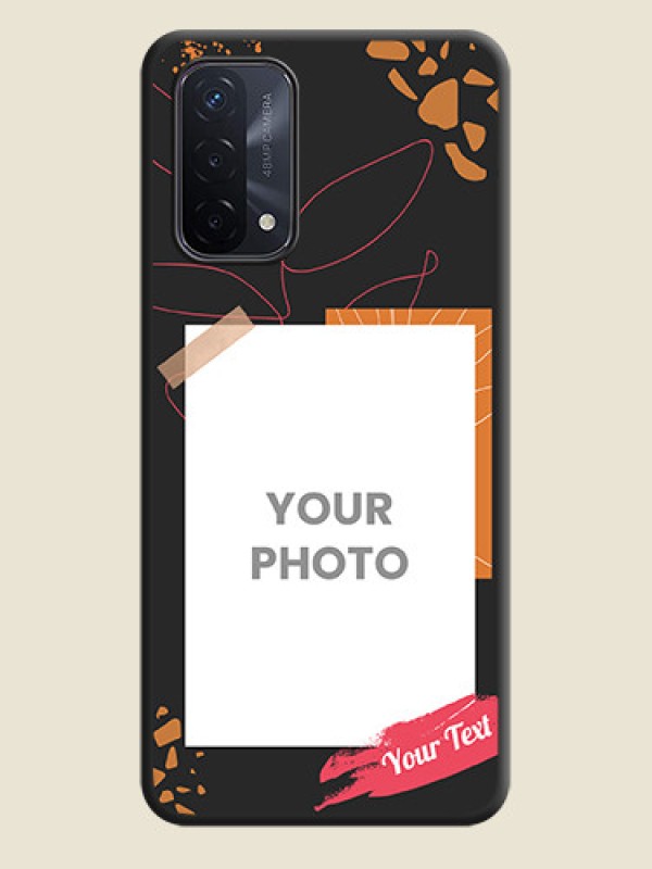 Custom Orange Photo Frame on Space Black Custom Soft Matte Phone Back Cover - Oppo A74 5G - alternate view