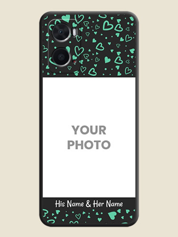 Custom Sea Green Indefinite Love Pattern on Photo on Space Black Soft Matte Mobile Cover - Oppo A76 - alternate view