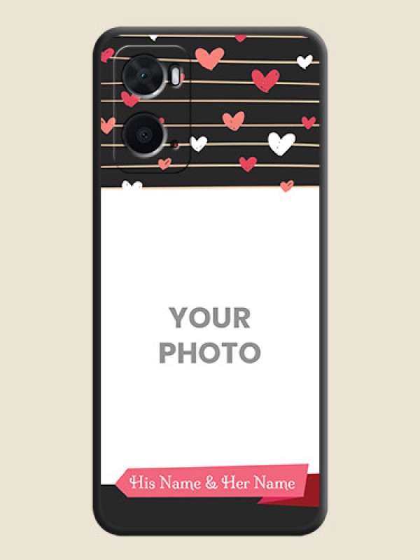 Custom Love Pattern with Name on Pink Ribbon  on Photo on Space Black Soft Matte Back Cover - Oppo A76 - alternate view