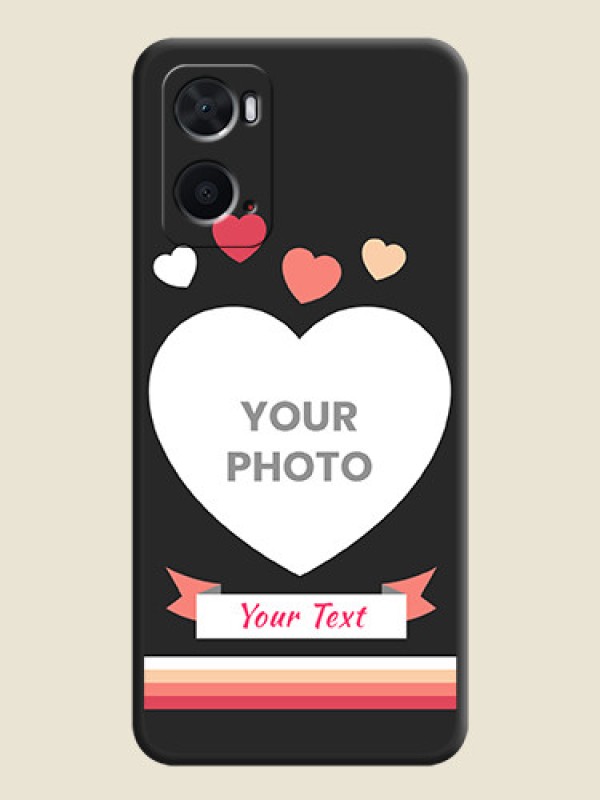 Custom Love Shaped Photo with Colorful Stripes on Personalised Space Black Soft Matte Cases - Oppo A76 - alternate view