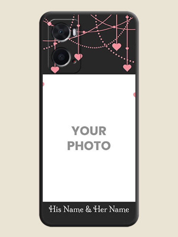 Custom Pink Love Hangings with Text on Space Black Custom Soft Matte Back Cover - Oppo A76 - alternate view