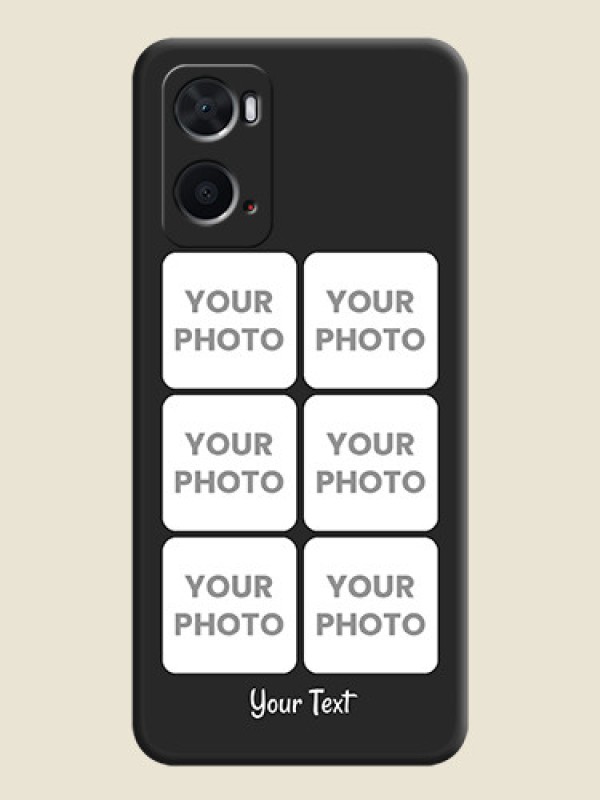 Custom Floral Art with 6 Image Holder on Photo on Space Black Soft Matte Mobile Case - Oppo A76 - alternate view