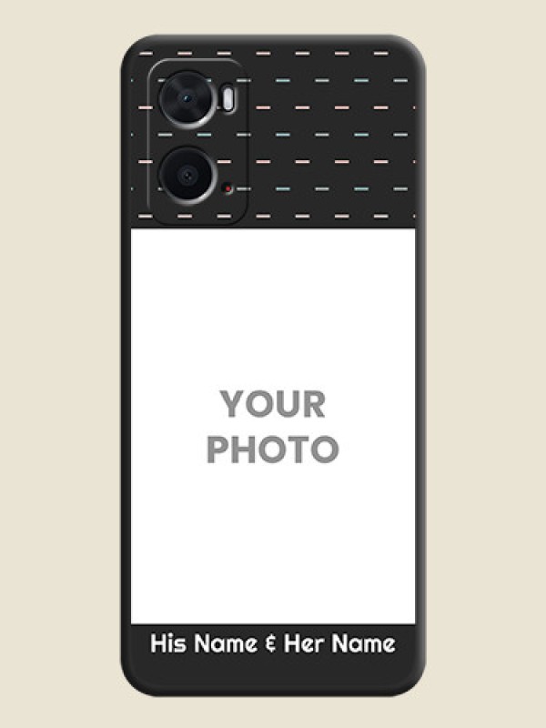 Custom Line Pattern Design with Text on Space Black Custom Soft Matte Phone Back Cover - Oppo A76 - alternate view