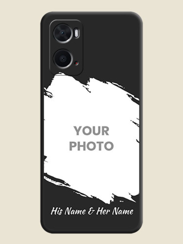 Custom Grunge Brush Strokes on Photo on Space Black Soft Matte Back Cover - Oppo A76 - alternate view